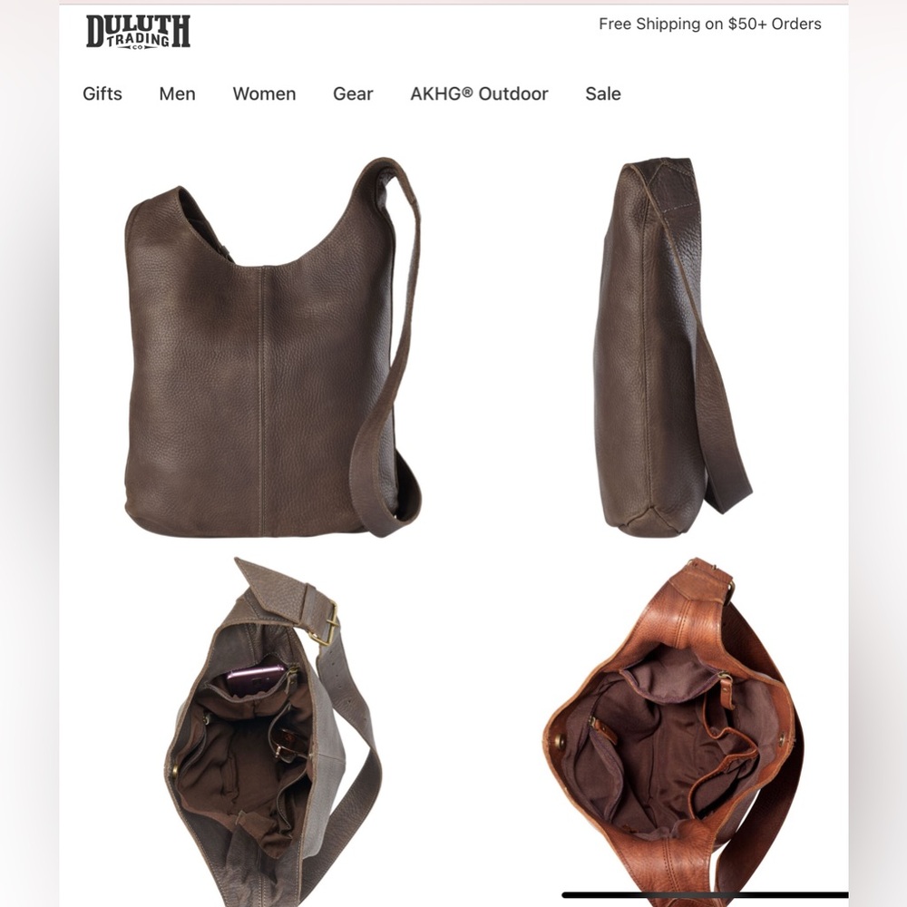 Duluth Trading Company Lifetime Leather Crossbody Bag